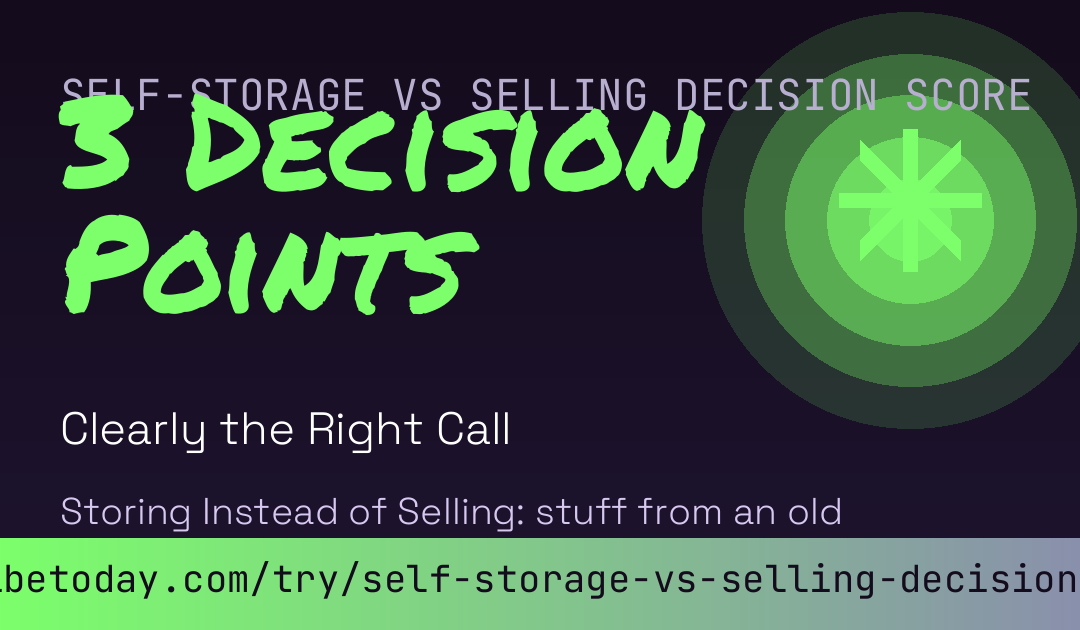 Self-Storage vs Selling Decision Score card