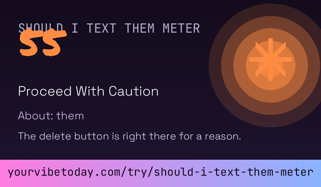 Should I Text Them Decision Meter card
