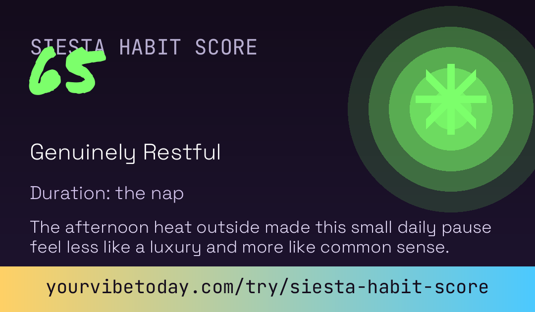 Siesta Habit Score card preview