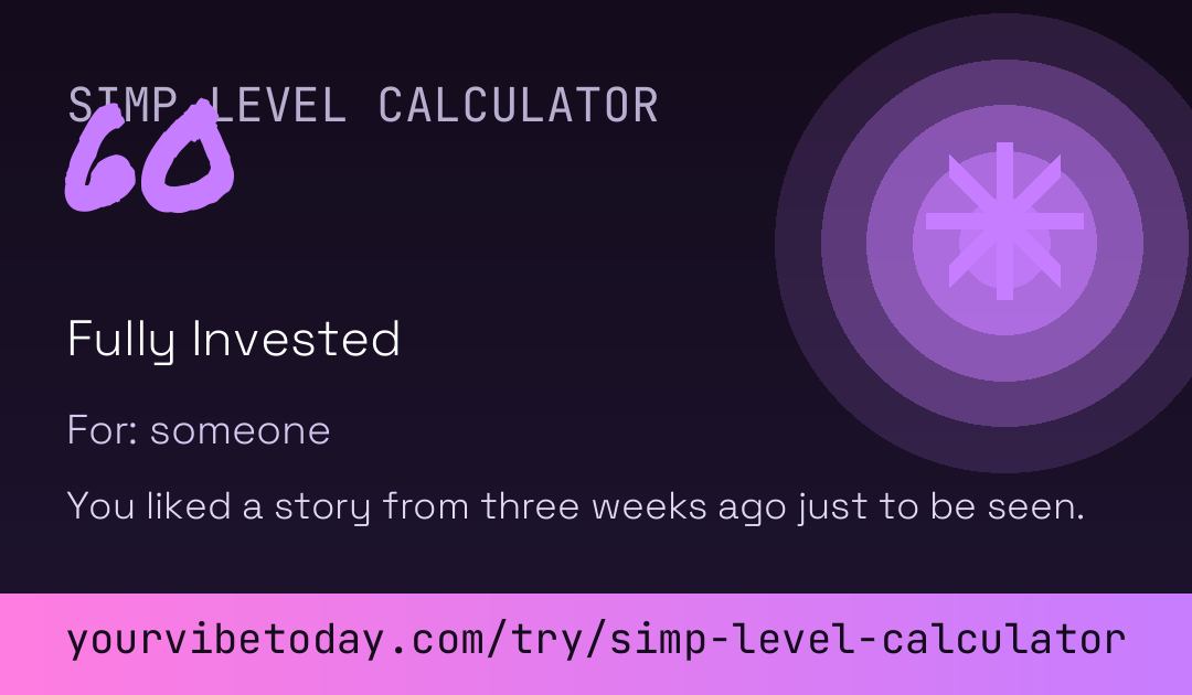 Simp Level Calculator card