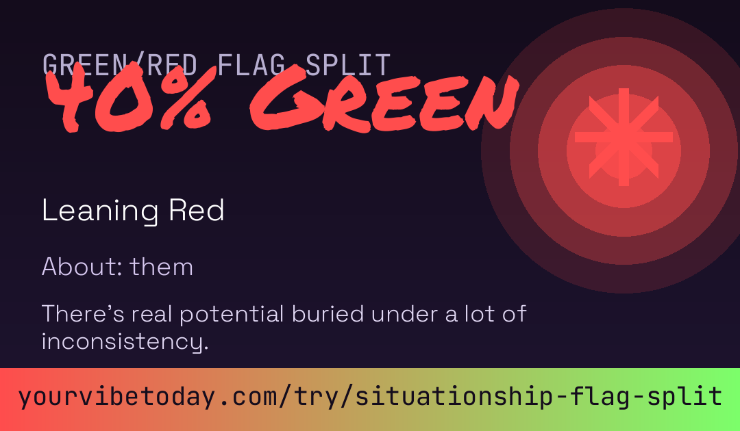 Situationship Green/Red Flag Split card preview