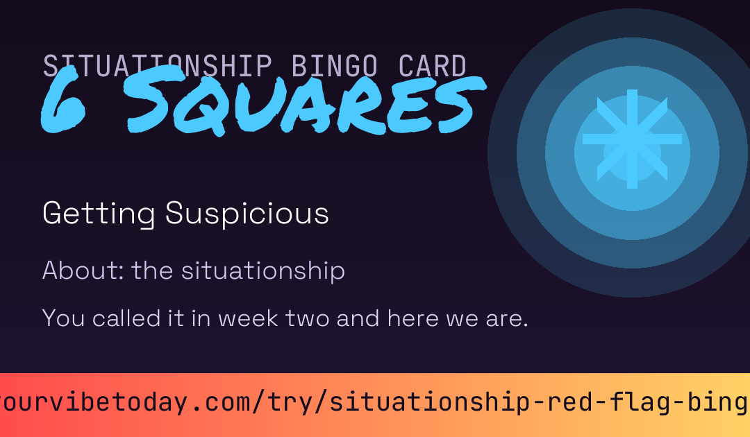 Situationship Red Flag Bingo Card card
