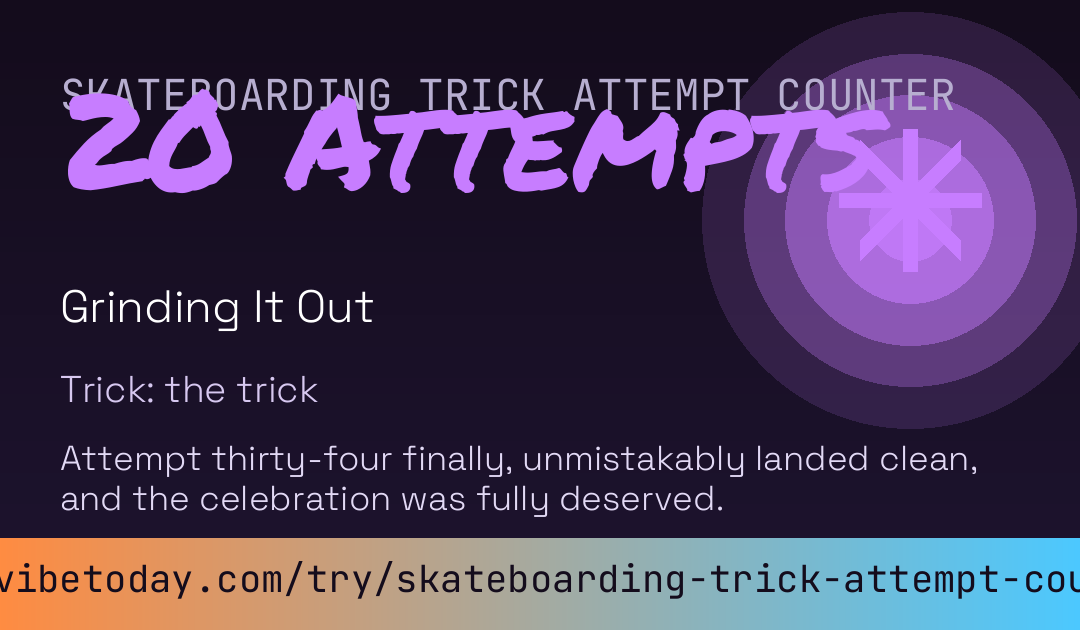 Skateboarding Trick Attempt Counter card preview