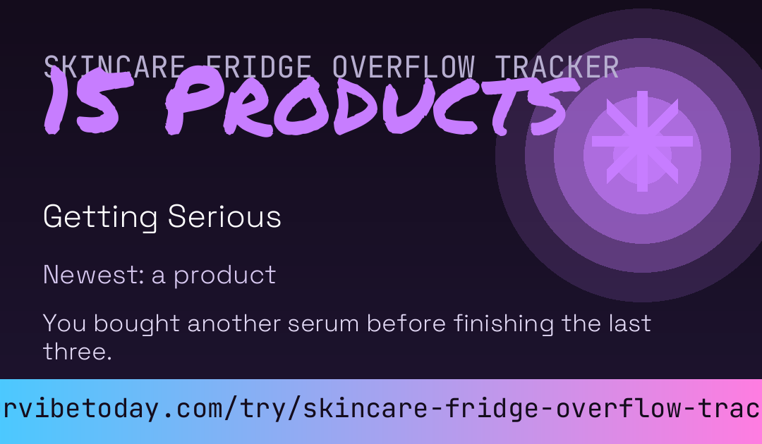 Skincare Fridge Overflow Tracker card