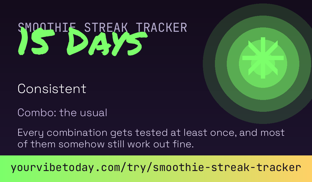 Smoothie Streak Tracker card