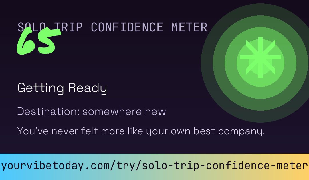 Solo Trip Confidence Meter card