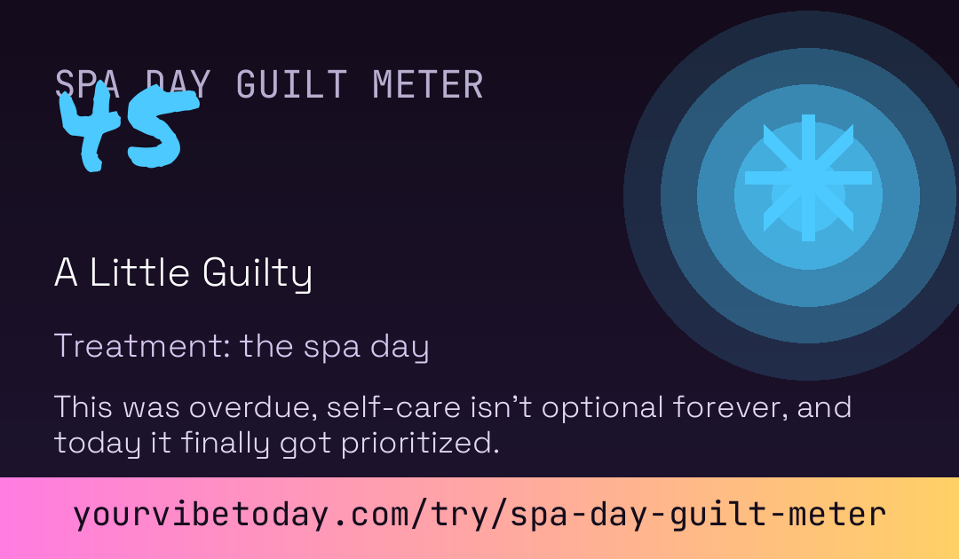 Spa Day Guilt Meter card preview