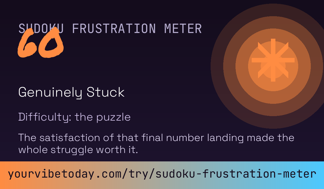 Sudoku Frustration Meter card preview