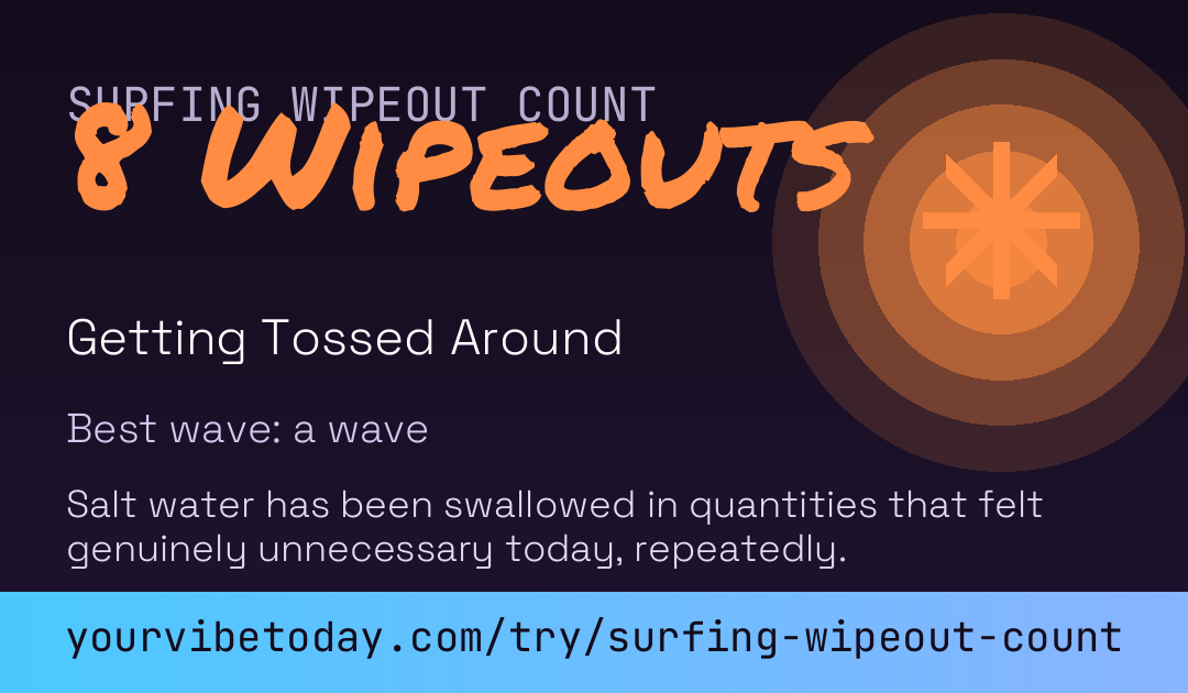 Surfing Wipeout Count card