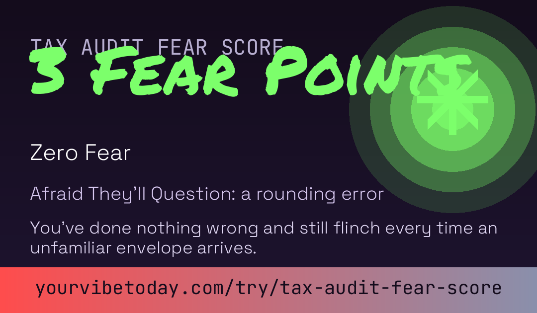 Tax Audit Fear Score card