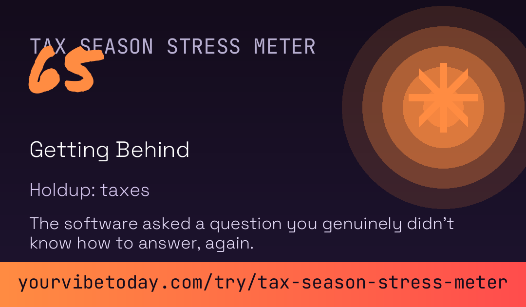 Tax Season Stress Meter card preview