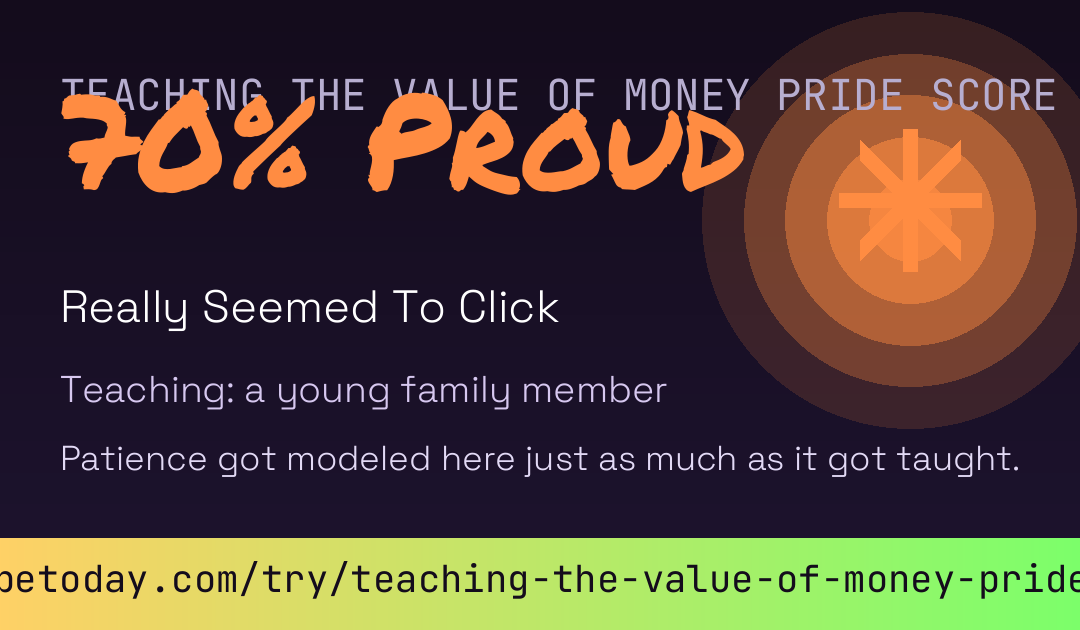 Teaching The Value Of Money Pride Score card preview