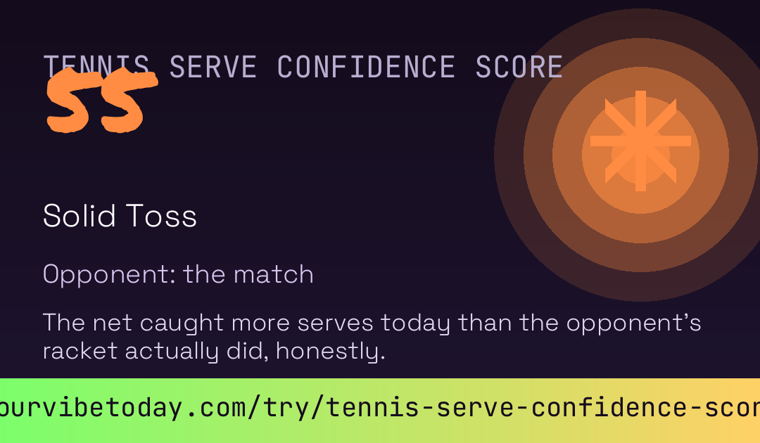 Tennis Serve Confidence Score card preview