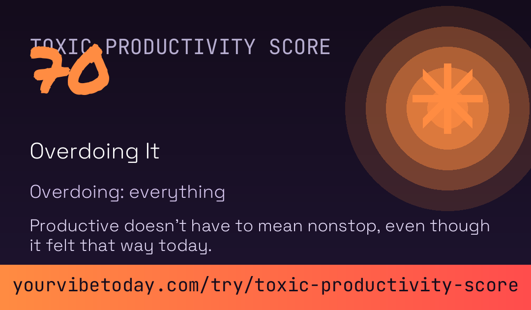 Toxic Productivity Score card