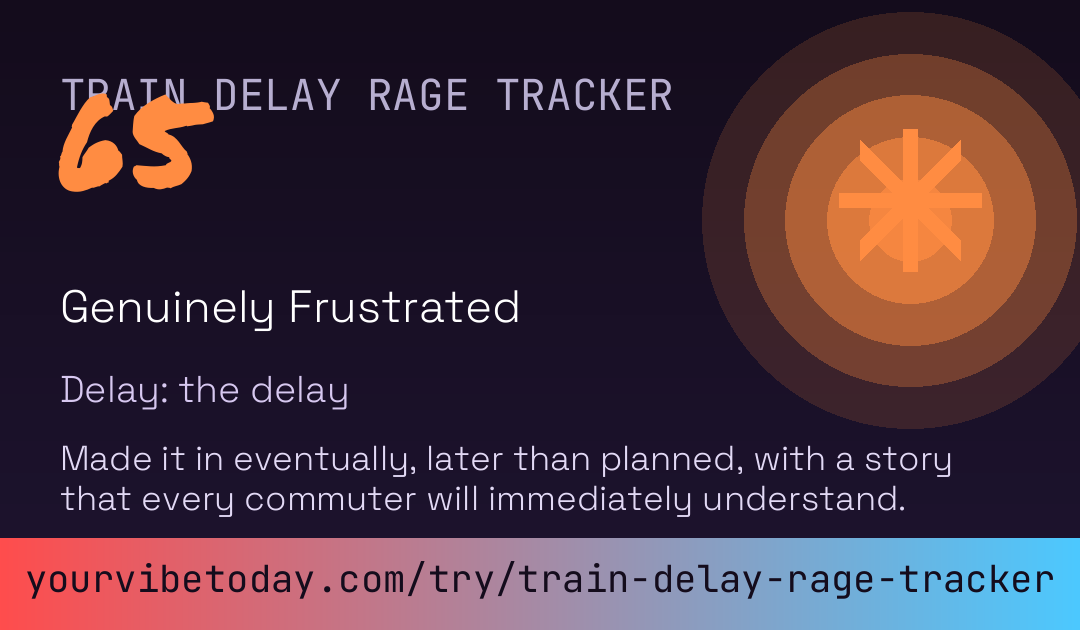 Train Delay Rage Tracker card