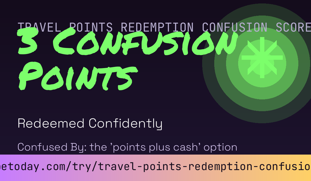 Travel Points Redemption Confusion Score card