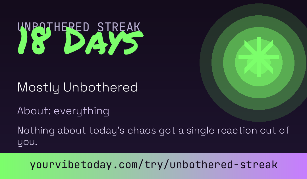 Unbothered Streak card
