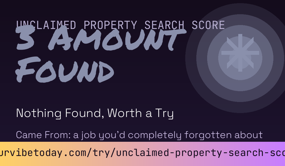 Unclaimed Property Search Score card preview