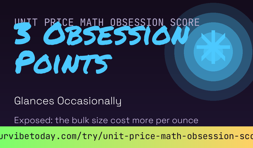 Unit Price Math Obsession Score card preview