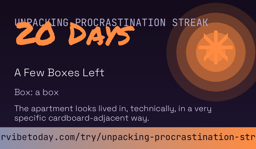 Unpacking Procrastination Streak card
