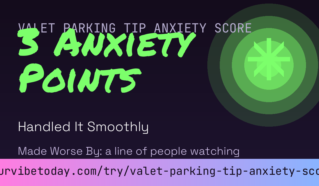 Valet Parking Tip Anxiety Score card preview