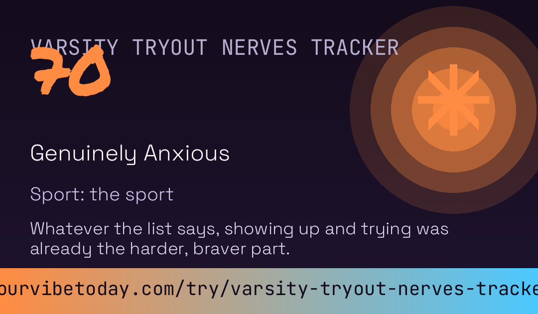 Varsity Tryout Nerves Tracker card preview