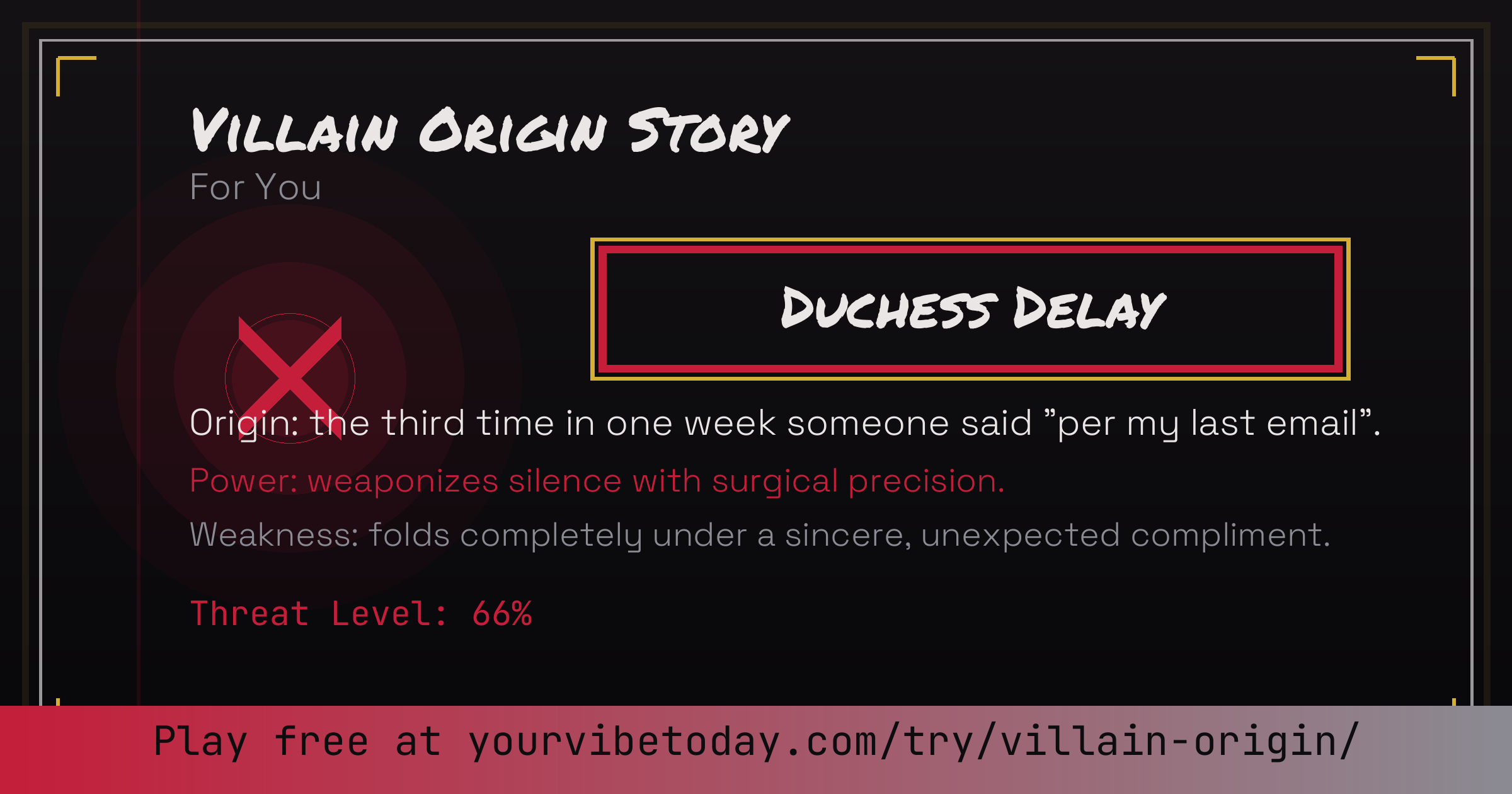 Villain Origin Story Generator card preview