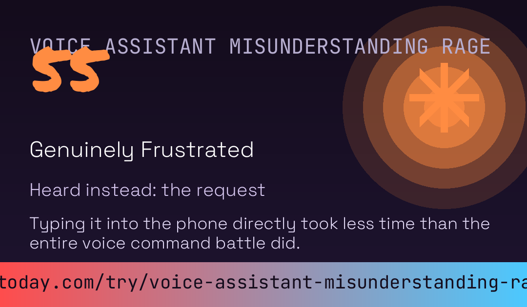 Voice Assistant Misunderstanding Rage Score card