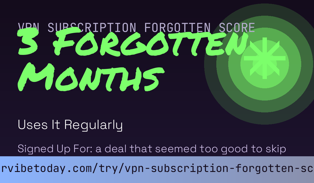 VPN Subscription Forgotten Score card