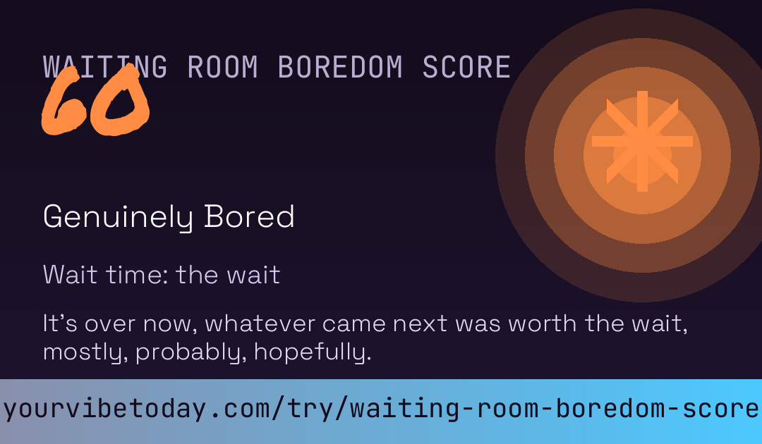 Waiting Room Boredom Score card preview