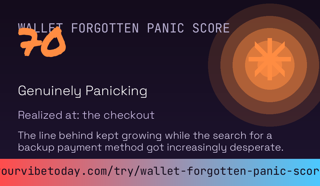 Wallet Forgotten Panic Score card preview