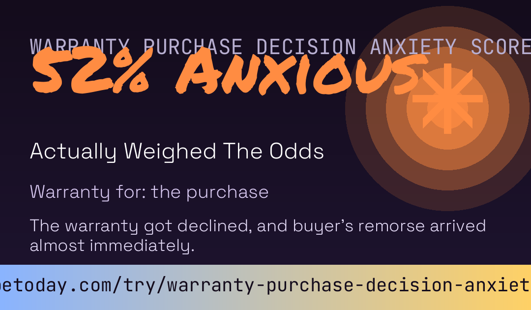 Warranty Purchase Decision Anxiety Score card preview