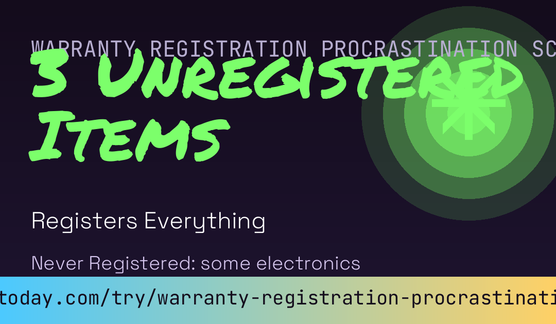 Warranty Registration Procrastination Score card preview