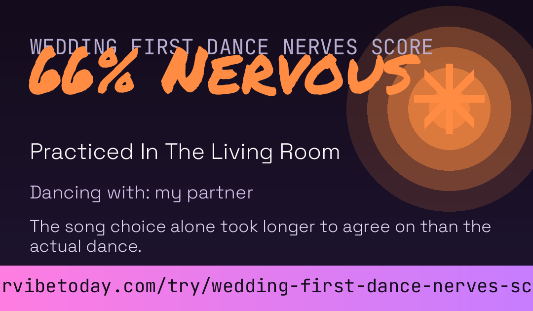 Wedding First Dance Nerves Score card preview