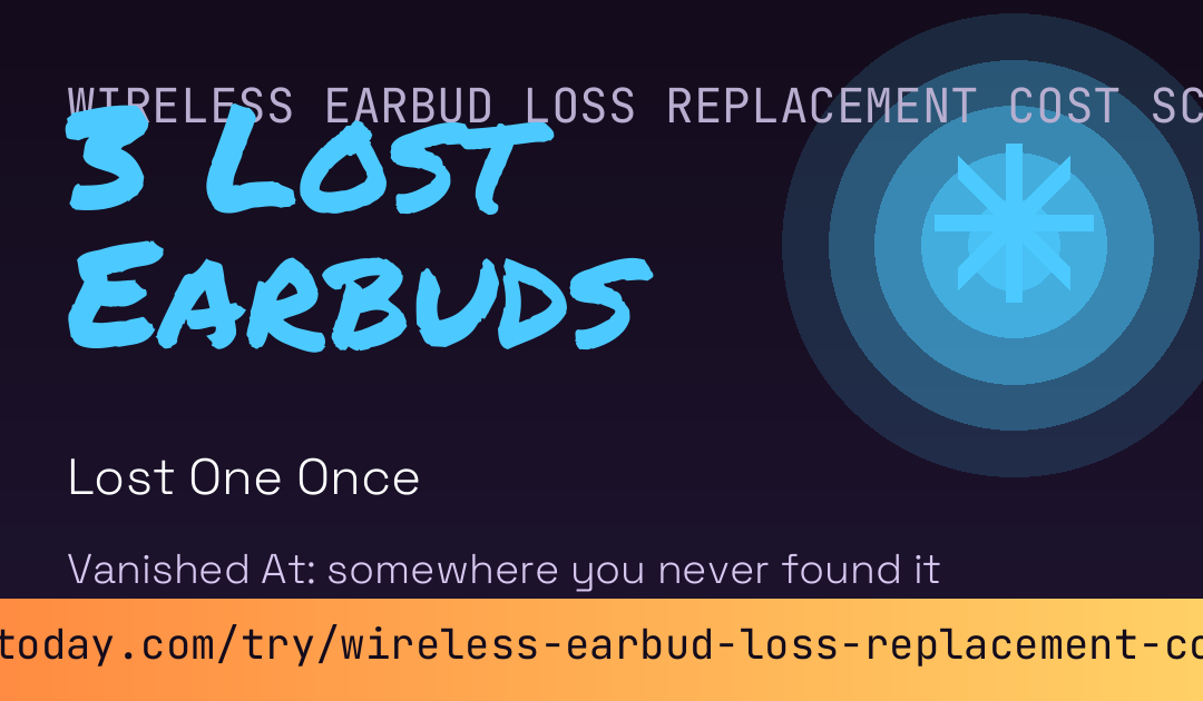 Wireless Earbud Loss Replacement Cost Score card