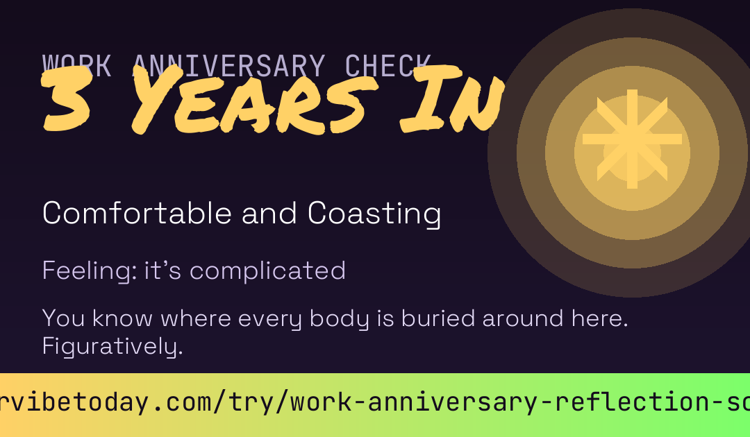 Work Anniversary Reflection Score card preview