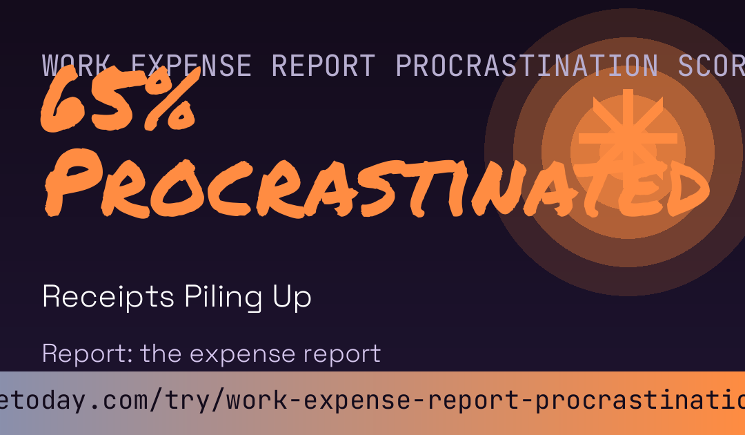 Work Expense Report Procrastination Score card preview