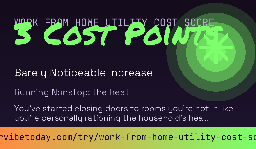 Work From Home Utility Cost Score card preview