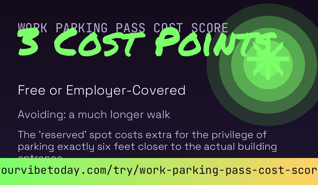 Work Parking Pass Cost Score card preview