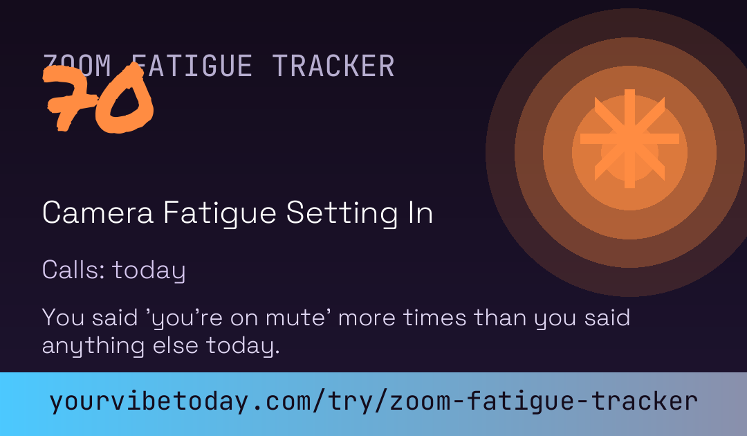 Zoom Fatigue Tracker card preview